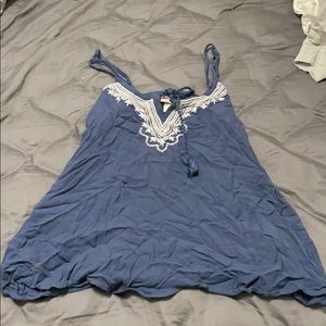 Navy blue flowy tank top